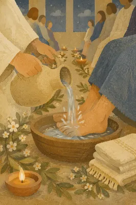 Holy Thursday Foot Washing in Candlelight