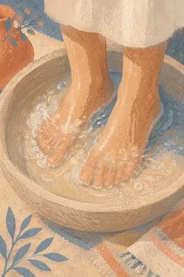 Holy Thursday Foot Washing Close-Up