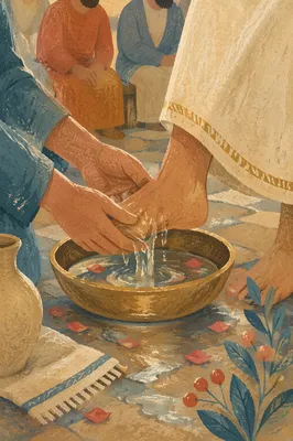 Holy Thursday Foot Washing Ceremony Close-Up