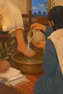 Holy Thursday Foot Washing in Wooden Chapel