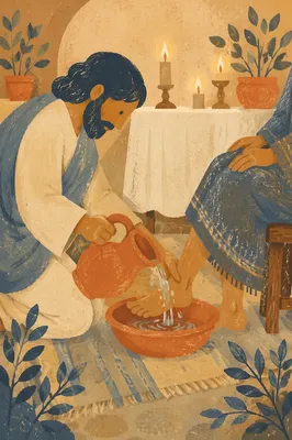 Holy Thursday Foot Washing in Candlelit Chapel
