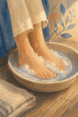 Holy Thursday Foot Washing with Linen Towel