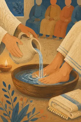 Holy Thursday Foot Washing in Candlelit Chapel