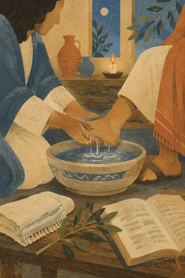 Holy Thursday Foot Washing in Candlelit Chapel