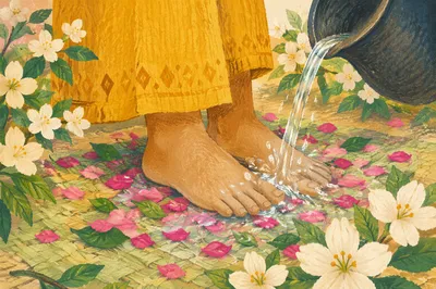 Holy Thursday Foot Washing in Spring Garden