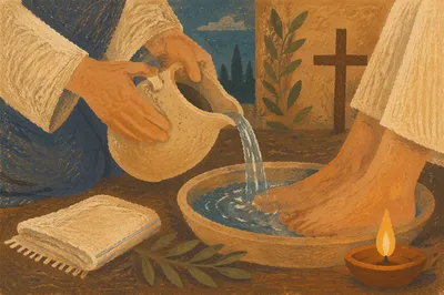 Holy Thursday Foot Washing by Candlelight