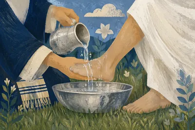 Holy Thursday Foot Washing in Spring