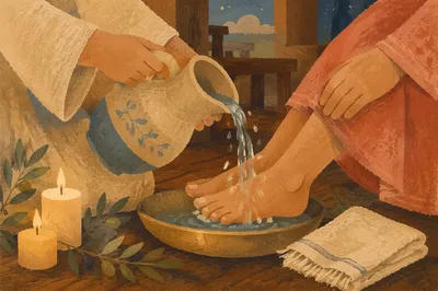Holy Thursday Foot Washing in Wooden Chapel