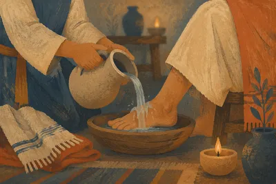 Holy Thursday Foot Washing in Candlelight