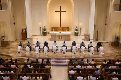 Holy Thursday Foot Washing Service in Church