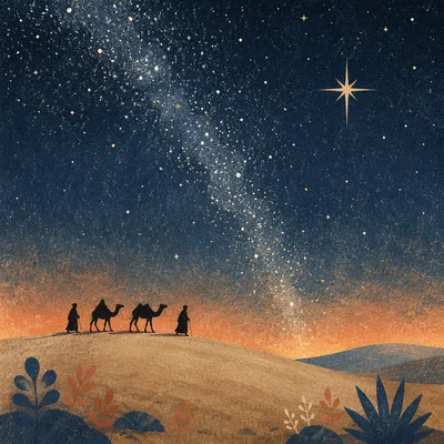 Wise Men Following Desert Star