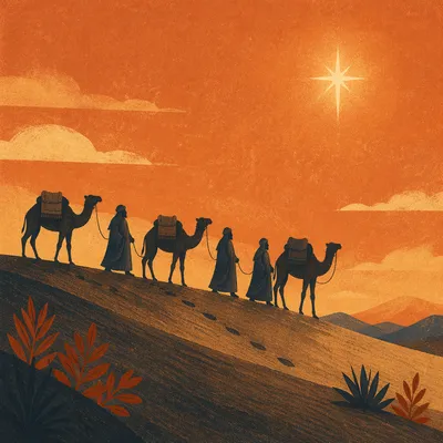 Wise Men Caravan Beneath Guiding Star