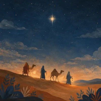 Wise Men Caravan Under Winter Star