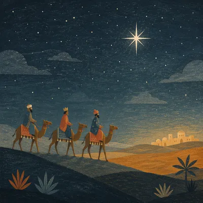 Wise Men Caravan Under Guiding Star