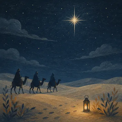 Wise Men Journey Beneath Desert Star