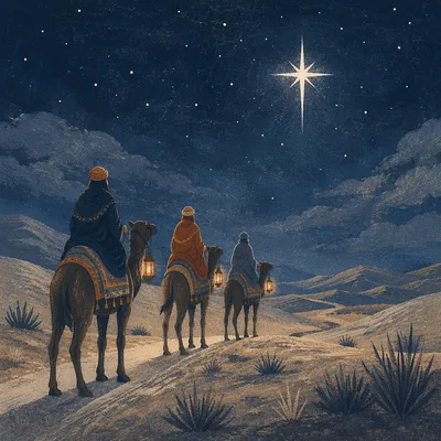 Wise Men Caravan Beneath Winter Star