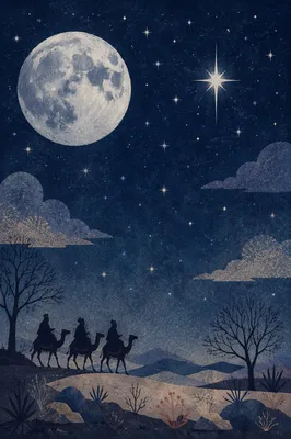 Wise Men Journey Beneath Desert Star