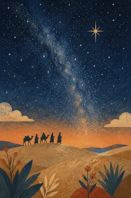 Wise Men Journey Beneath Desert Star