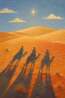 Wise Men Shadows Beneath Guiding Star