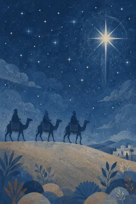 Wise Men Caravan Under Radiant Star