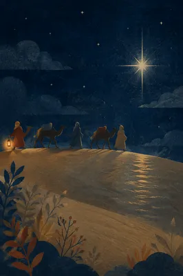 Wise Men and Camels Under Star