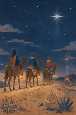 Wise Men Journey Beneath Desert Star