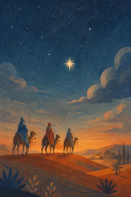 Wise Men Journey Beneath Desert Star