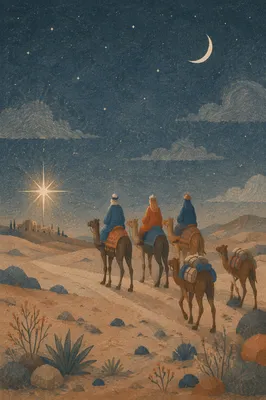 Wise Men Caravan Under Guiding Star