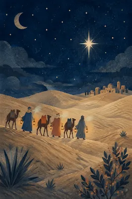 Wise Men Follow Advent Star Across Desert