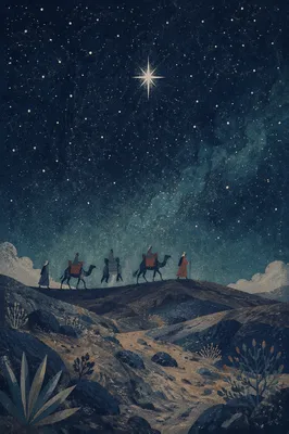 Wise Men Caravan Beneath Guiding Star