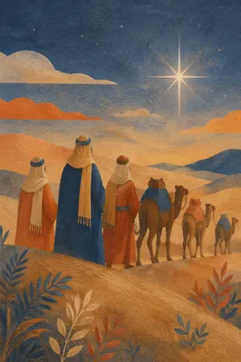 Wise Men and Camels Under Star