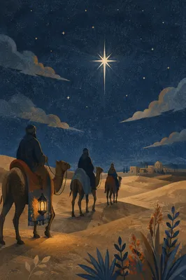 Wise Men Caravan Under Christmas Star