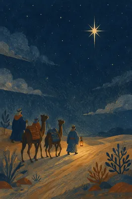 Wise Men Journey Beneath Desert Star