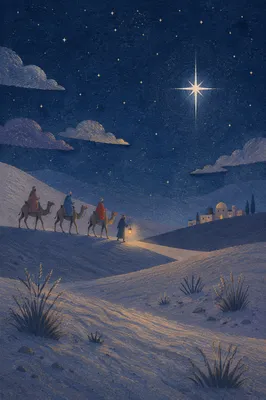 Wise Men Caravan Beneath Bethlehem Star