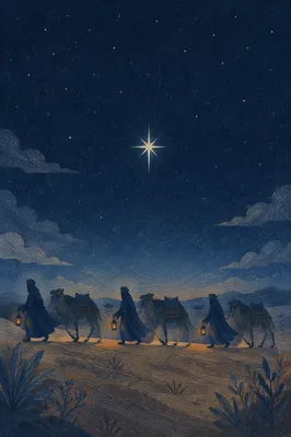 Wise Men Journey Beneath Advent Star