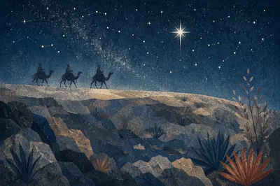 Wise Men Caravan Beneath Guiding Star