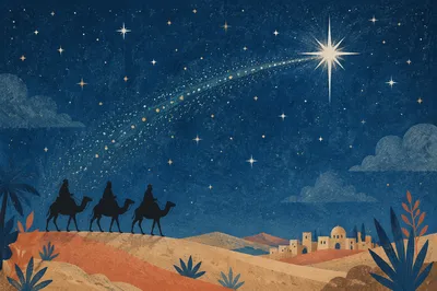 Wise Men Journey Beneath Desert Star