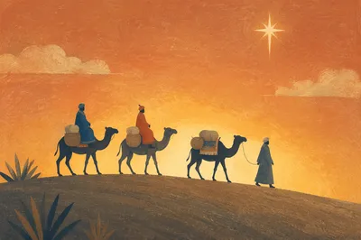 Wise Men Caravan Under Guiding Star
