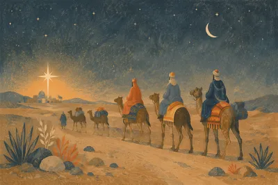 Wise Men Caravan Under Guiding Star