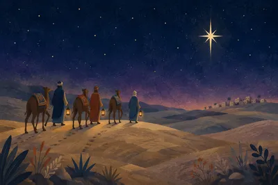 Wise Men Journey Beneath Advent Star