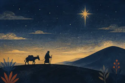 Wise Men Journey Under Desert Star