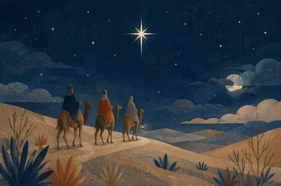 Wise Men Caravan Beneath Winter Star