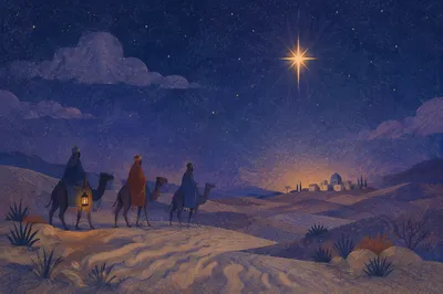 Wise Men Journey Under Bethlehem Star