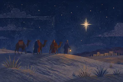 Wise Men Journey Beneath Desert Star