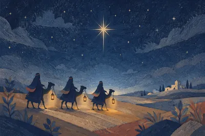 Wise Men Journey Beneath Advent Star