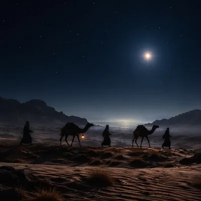 Wise Men Caravan Beneath Bethlehem Star