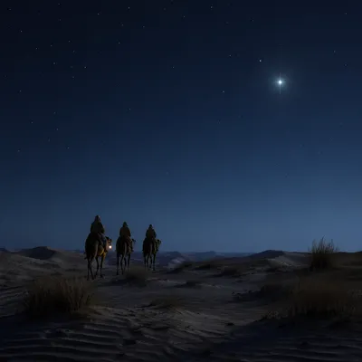 Wise Men Journey Beneath Christmas Star