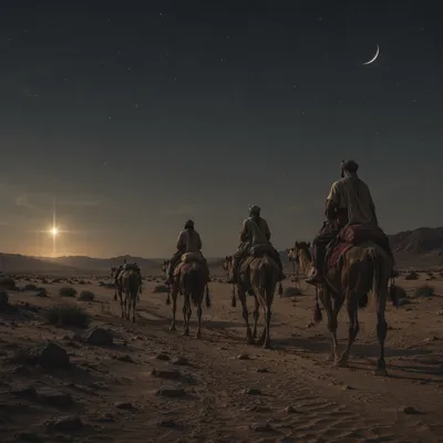 Wise Men Caravan Beneath Guiding Star