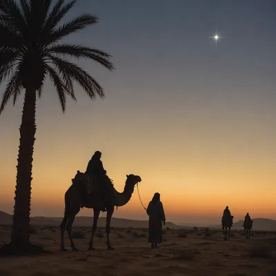 Wise Men Caravan Beneath Advent Star