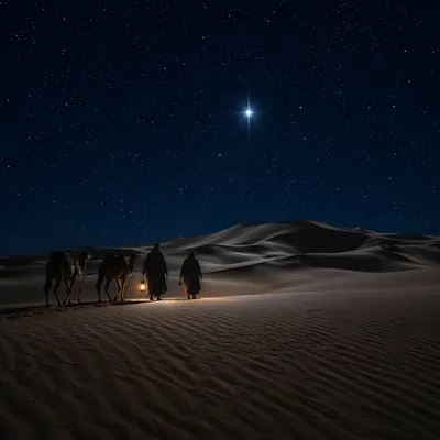 Wise Men Following the Desert Star